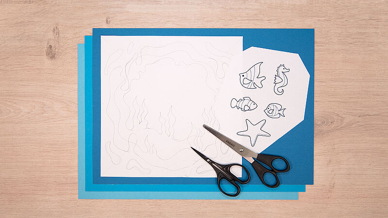Layered Paper Art - Unterwasserwelt - Schritt 3